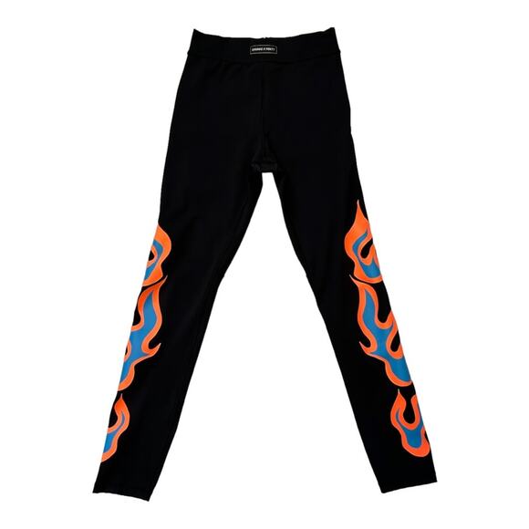 Savage X Fenty Racer X High Waist Legging Black with Flames - Picture 2 of 9